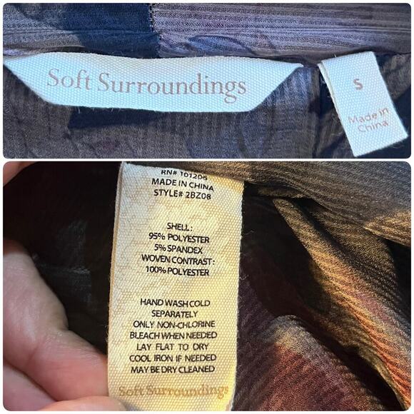 Soft Surroundings Tea Garden Toppers Contrast Panels Waterfall Duster Size Small - Picture 10 of 11